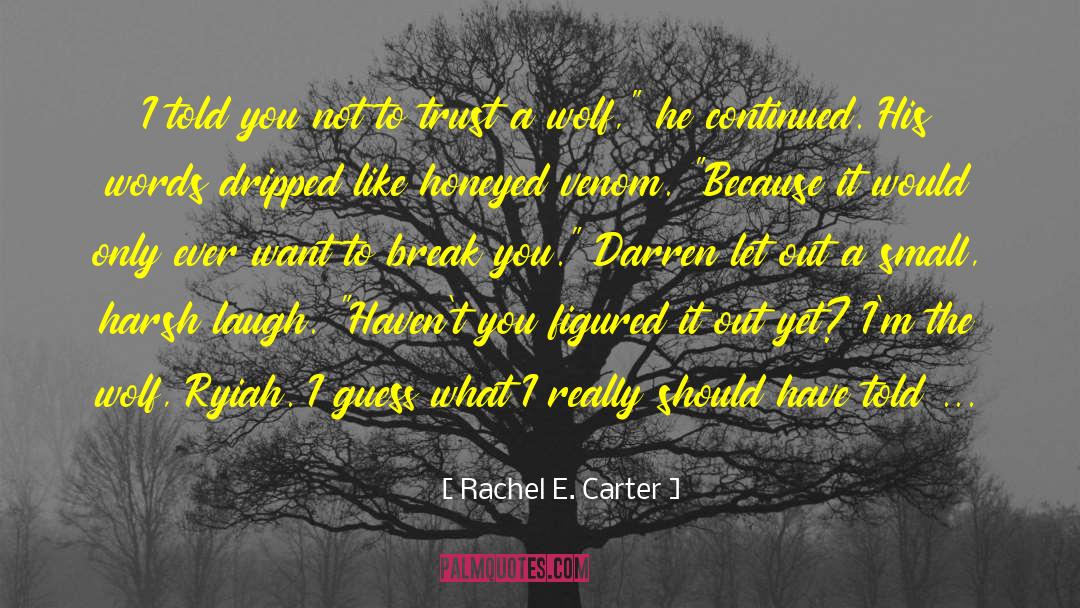 Rachel E. Carter Quotes: I told you not to