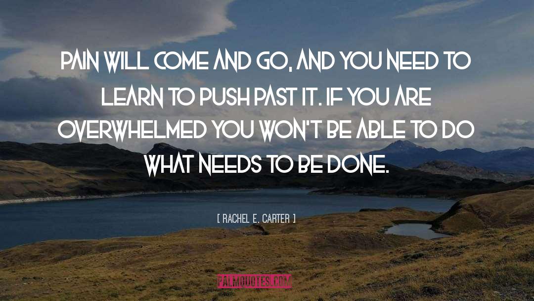 Rachel E. Carter Quotes: Pain will come and go,