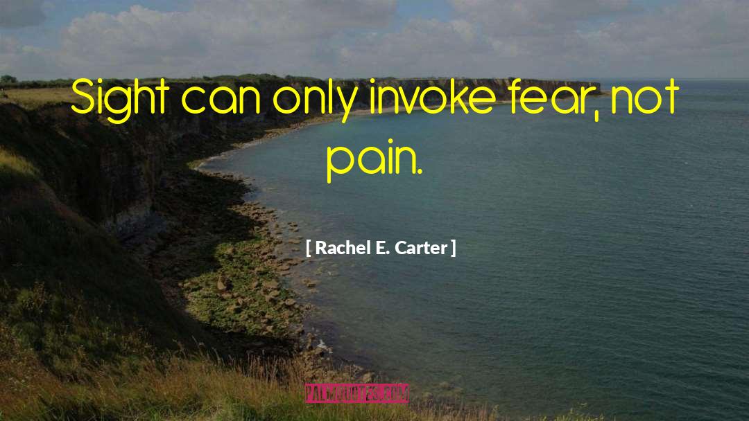 Rachel E. Carter Quotes: Sight can only invoke fear,