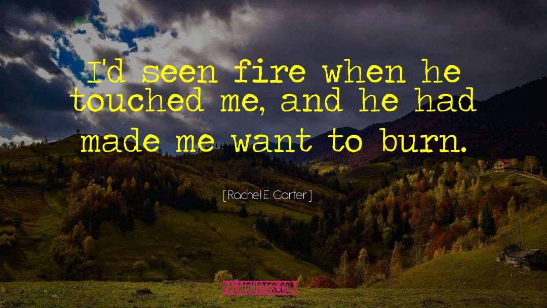 Rachel E. Carter Quotes: I'd seen fire when he