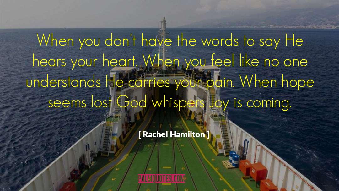 Rachel Hamilton Quotes: When you don't have the