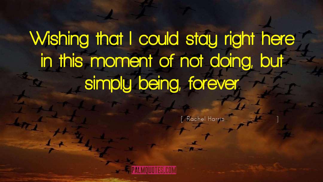 Rachel Harris Quotes: Wishing that I could stay