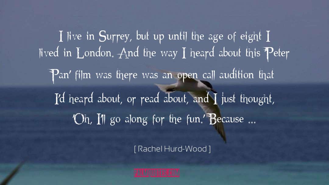 Rachel Hurd-Wood Quotes: I live in Surrey, but