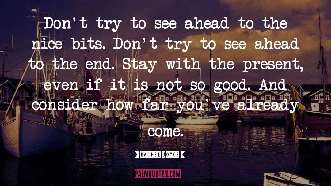 Rachel Joyce Quotes: Don't try to see ahead