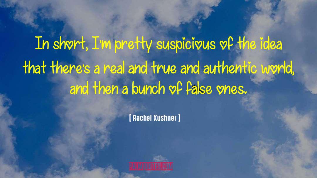 Rachel Kushner Quotes: In short, I'm pretty suspicious