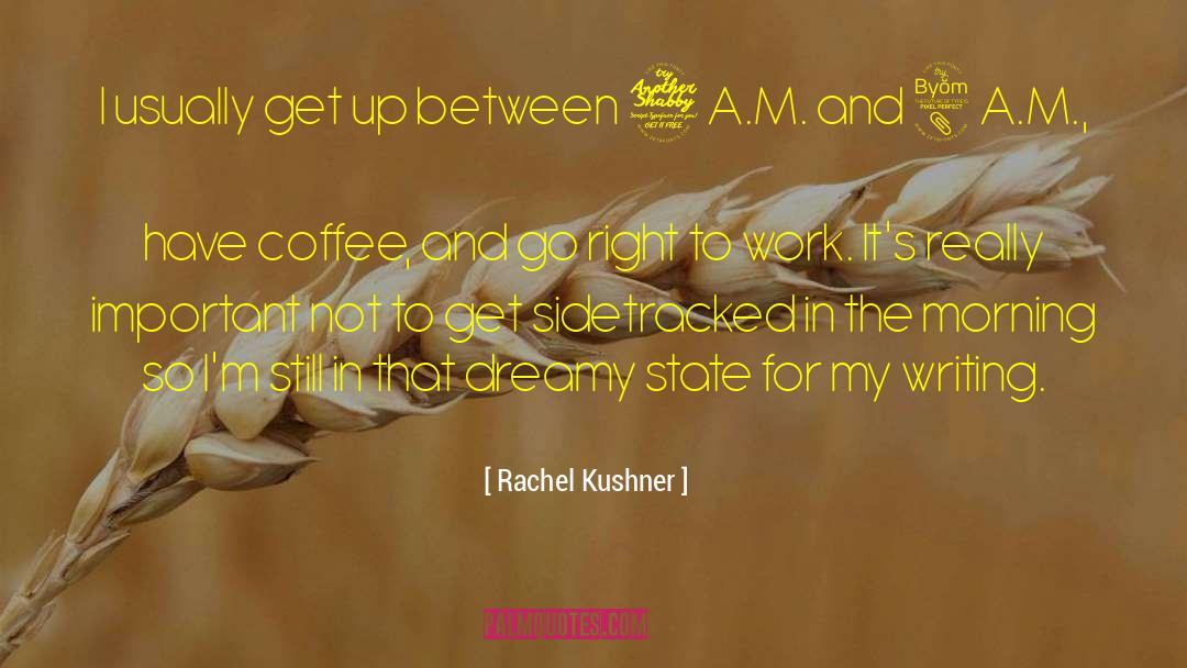 Rachel Kushner Quotes: I usually get up between