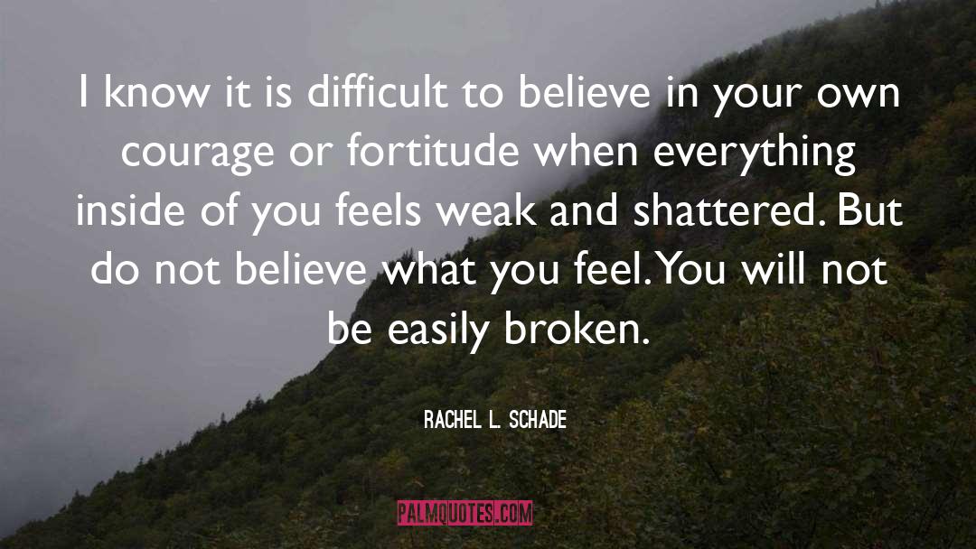 Rachel L. Schade Quotes: I know it is difficult
