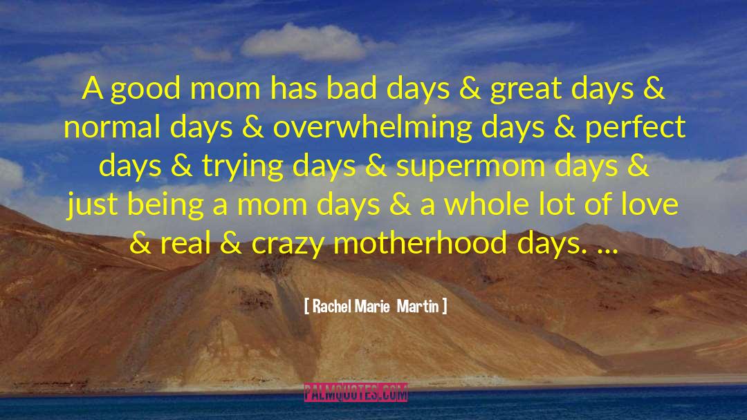 Rachel Marie  Martin Quotes: A good mom has bad