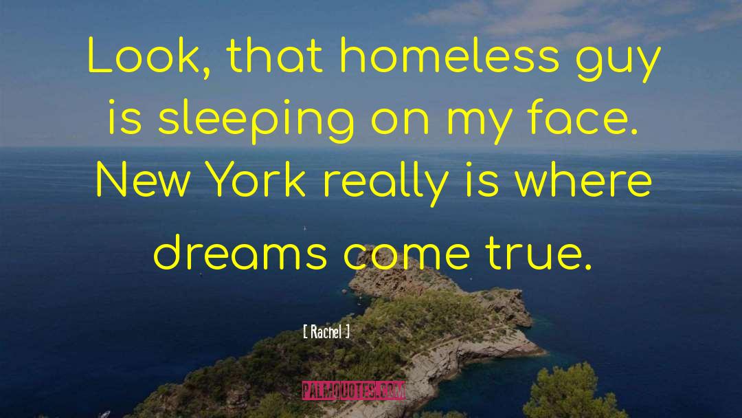 Rachel Quotes: Look, that homeless guy is