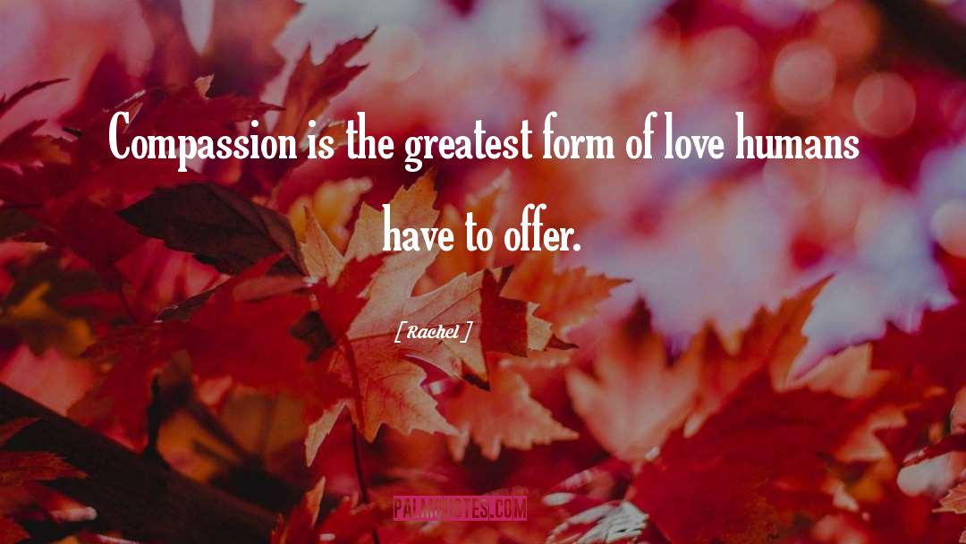 Rachel Quotes: Compassion is the greatest form