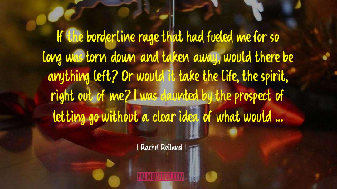 Rachel Reiland Quotes: If the borderline rage that