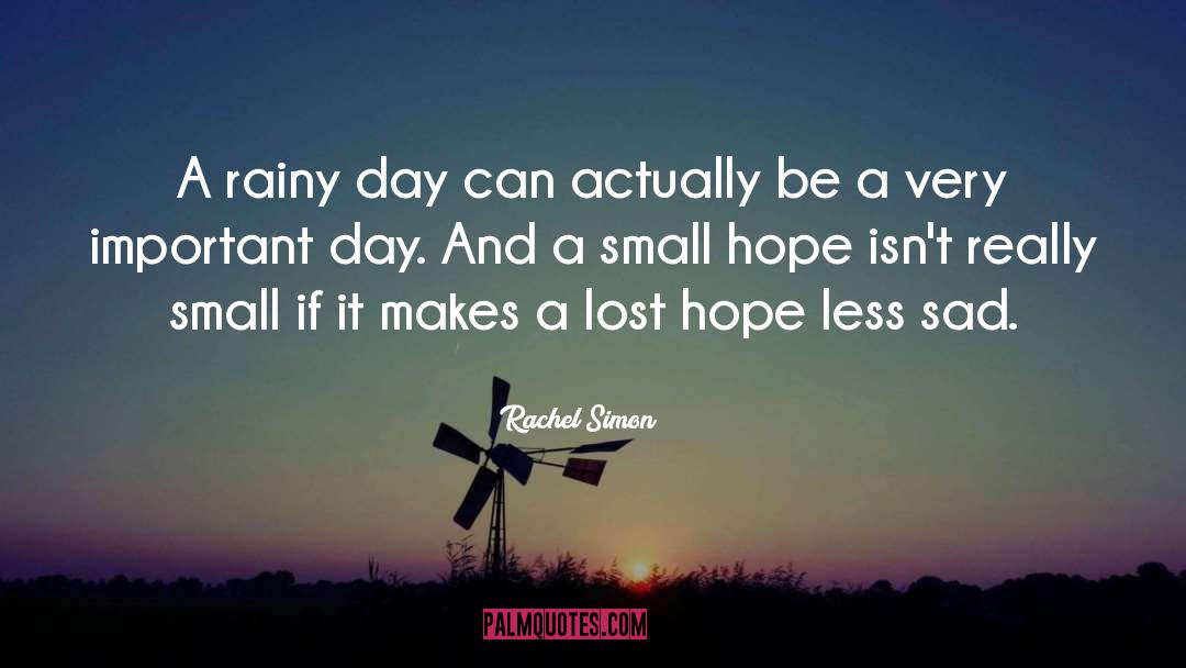 Rachel Simon Quotes: A rainy day can actually