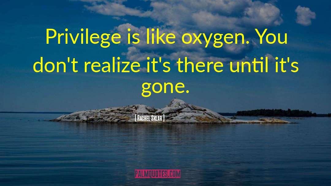 Rachel Sklar Quotes: Privilege is like oxygen. You