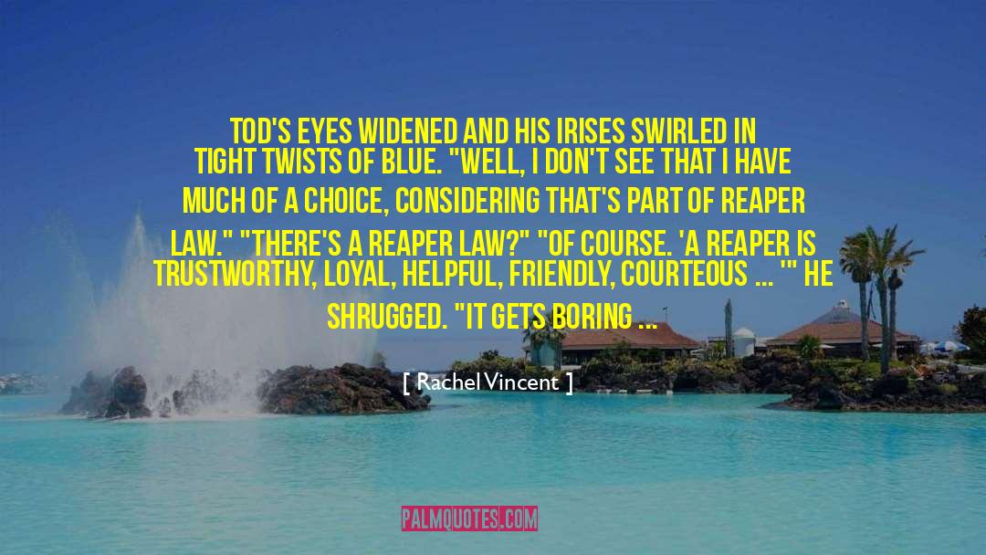 Rachel Vincent Quotes: Tod's eyes widened and his