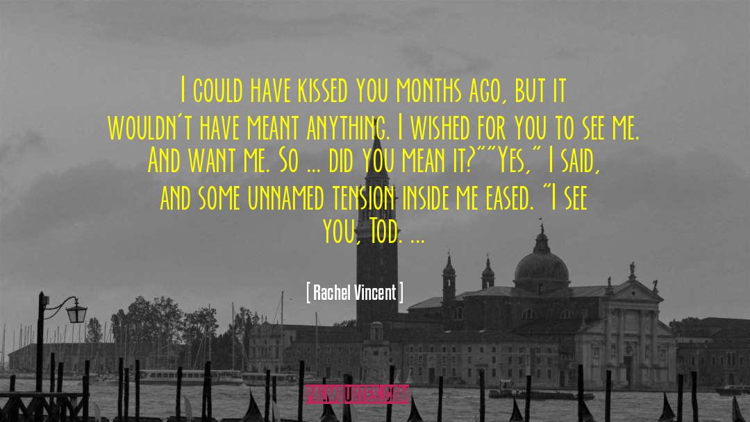 Rachel Vincent Quotes: I could have kissed you