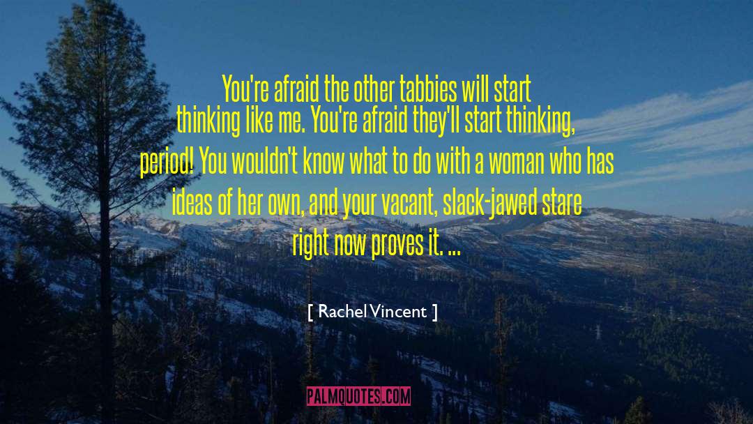 Rachel Vincent Quotes: You're afraid the other tabbies