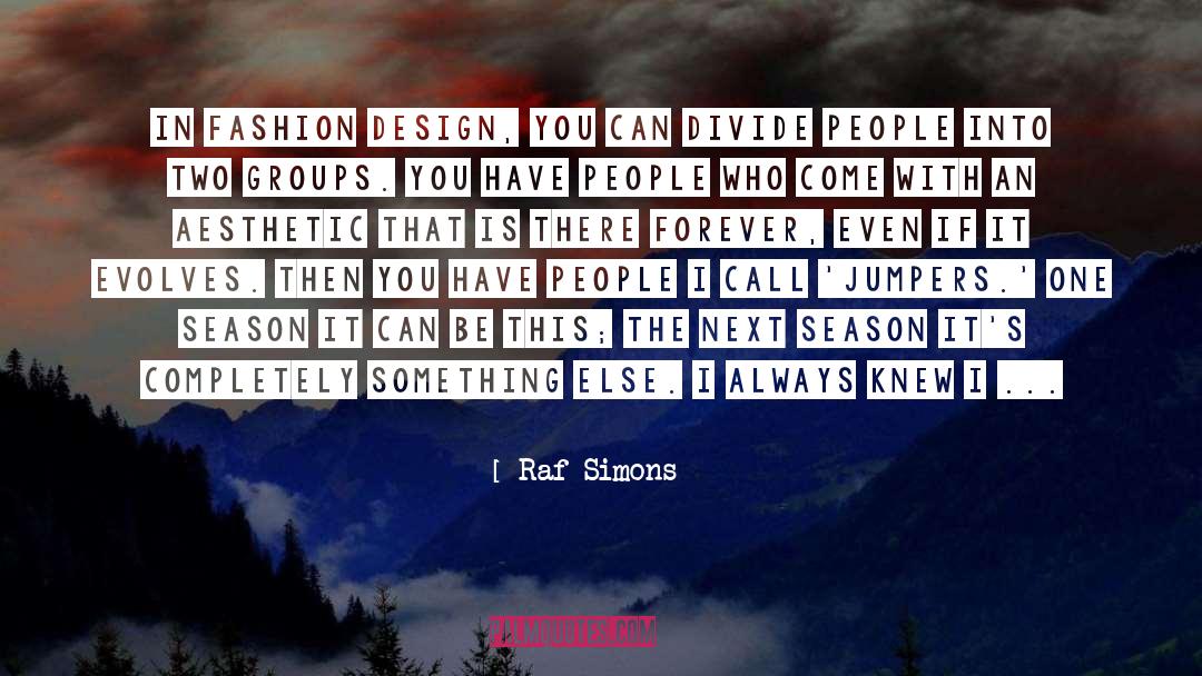 Raf Simons Quotes: In fashion design, you can