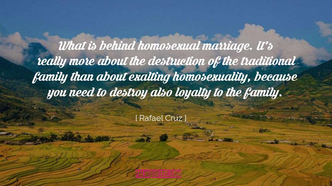 Rafael Cruz Quotes: What is behind homosexual marriage.