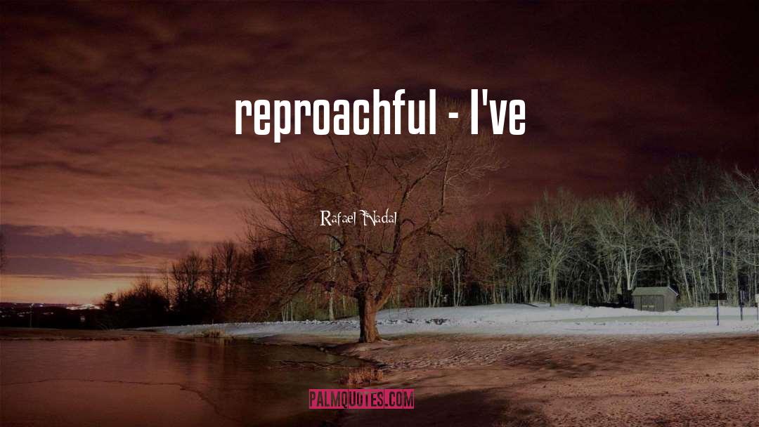 Rafael Nadal Quotes: reproachful - I've