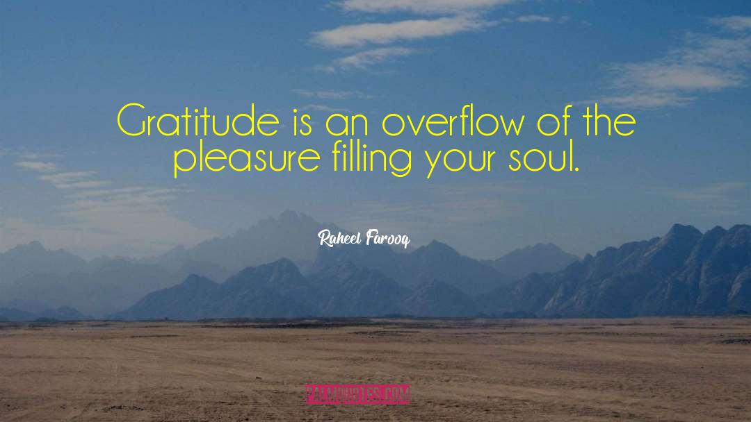 Raheel Farooq Quotes: Gratitude is an overflow of