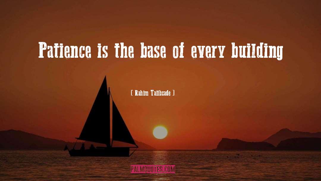 Rahim Talibzade Quotes: Patience is the base of