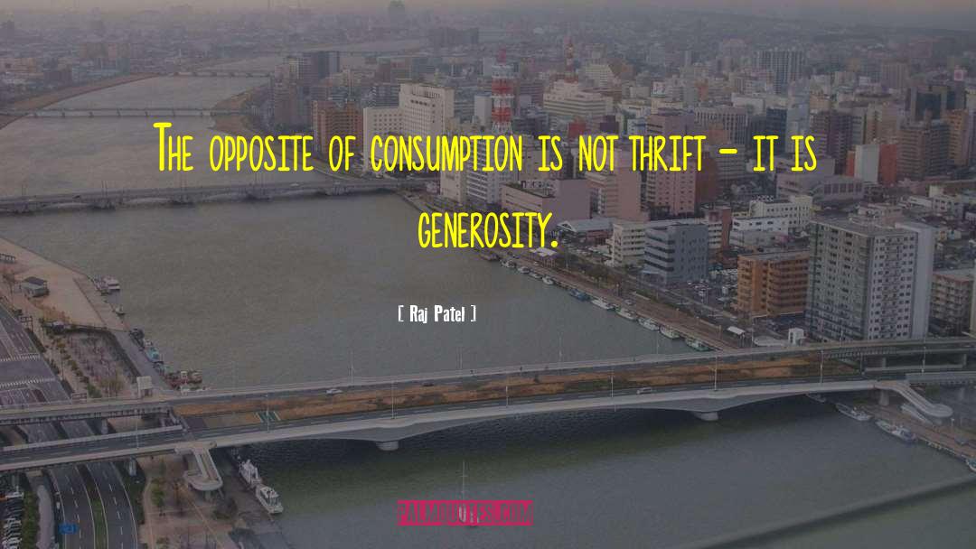 Raj Patel Quotes: The opposite of consumption is