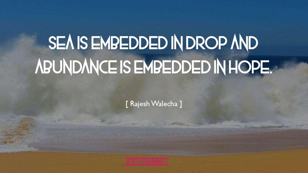 Rajesh Walecha Quotes: sea is embedded in drop