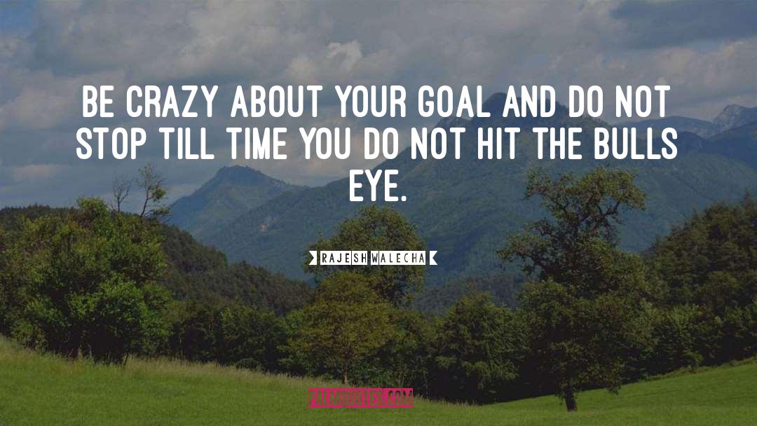 Rajesh Walecha Quotes: Be crazy about your goal