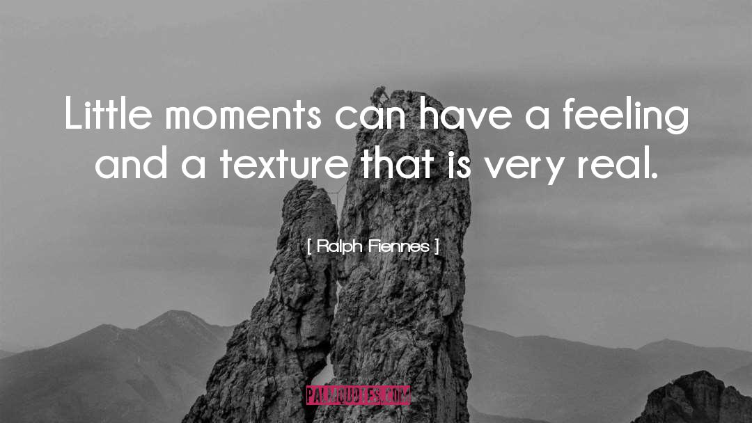 Ralph Fiennes Quotes: Little moments can have a