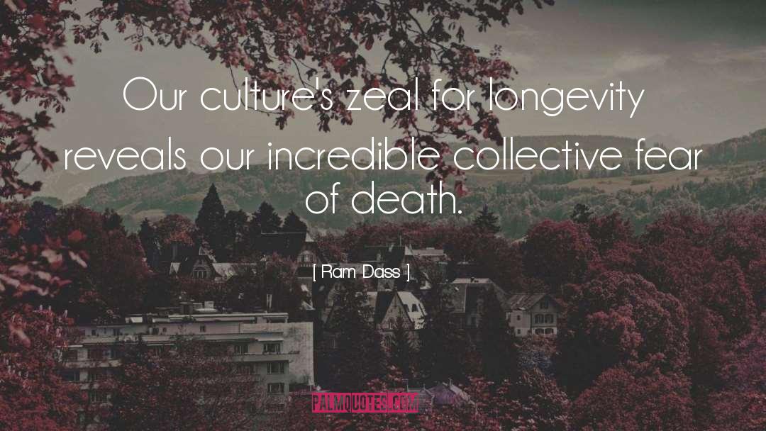 Ram Dass Quotes: Our culture's zeal for longevity