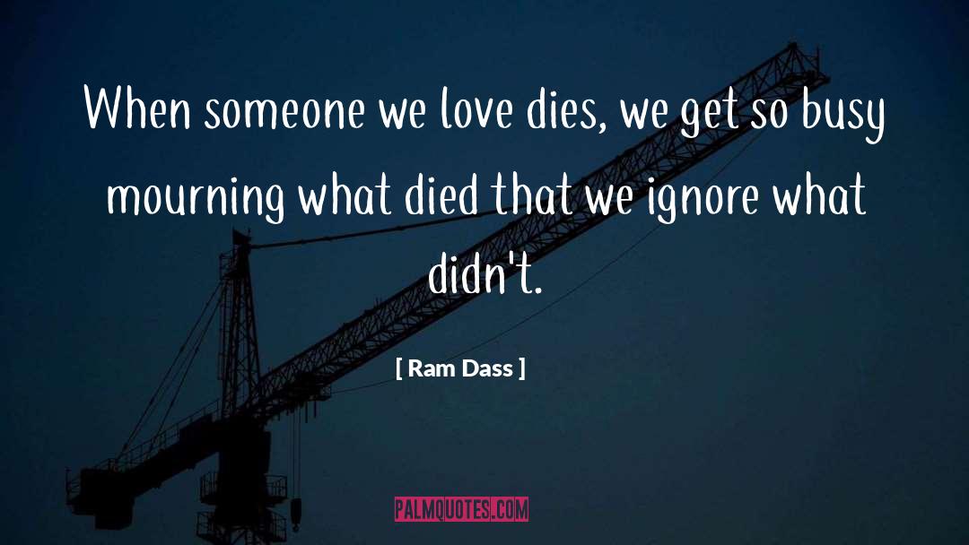 Ram Dass Quotes: When someone we love dies,