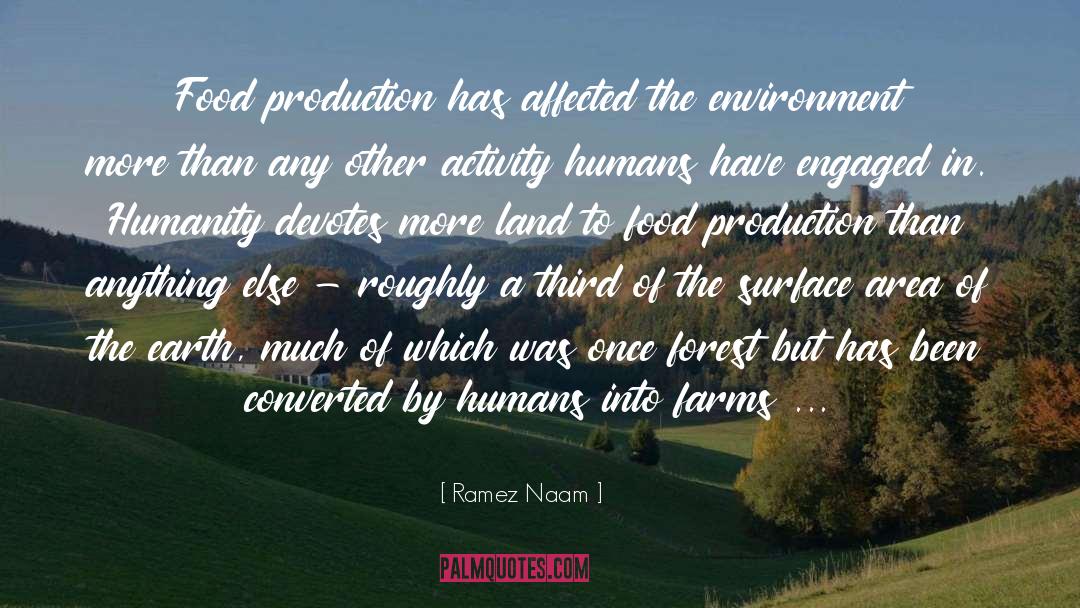 Ramez Naam Quotes: Food production has affected the