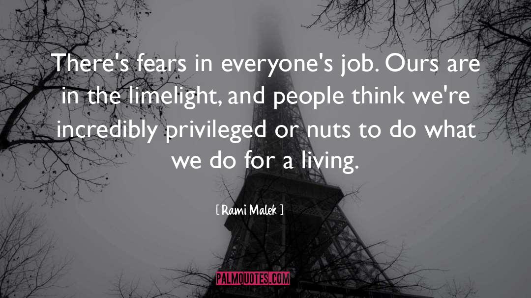 Rami Malek Quotes: There's fears in everyone's job.