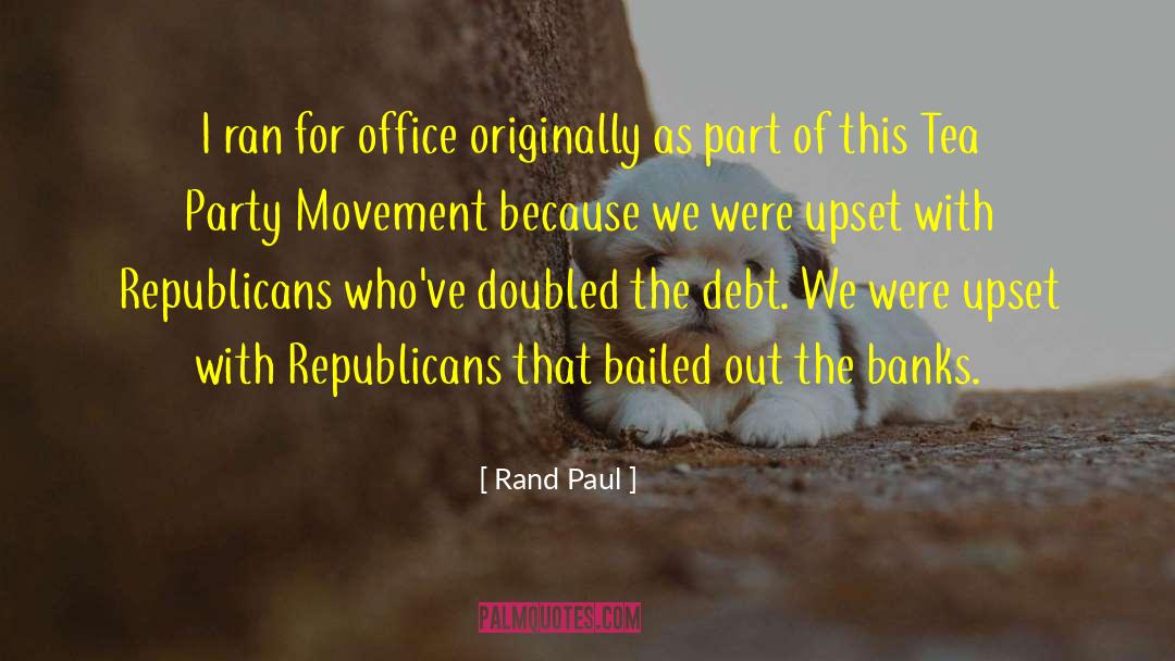 Rand Paul Quotes: I ran for office originally