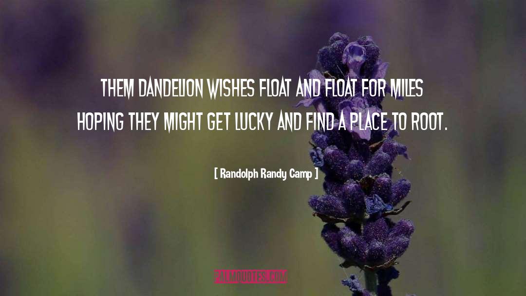 Randolph Randy Camp Quotes: Them dandelion wishes float and