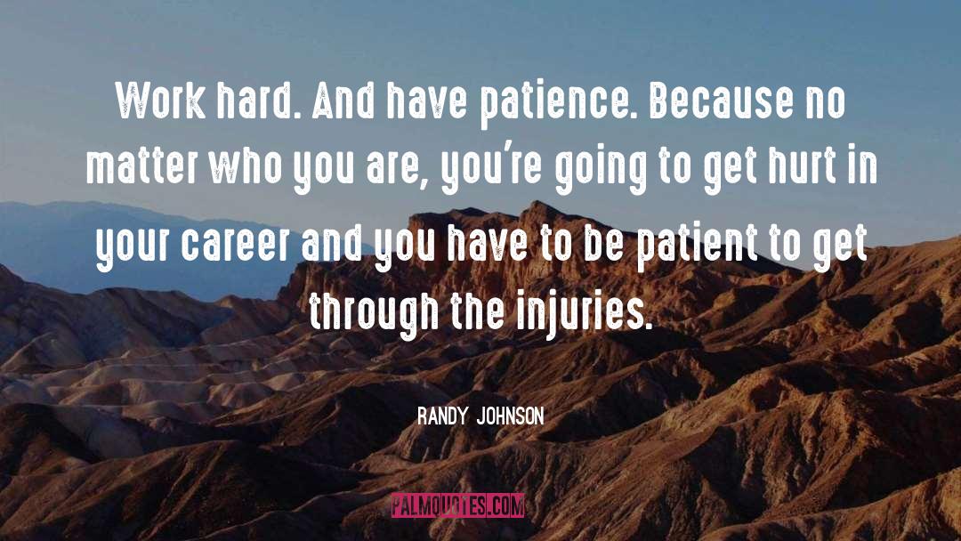 Randy Johnson Quotes: Work hard. And have patience.