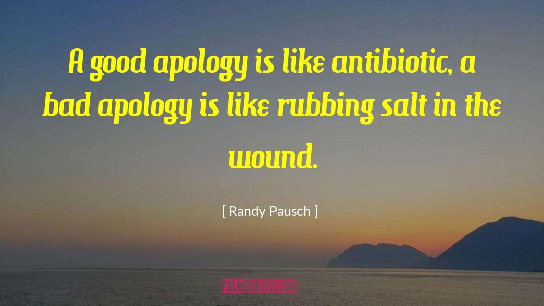 Randy Pausch Quotes: A good apology is like