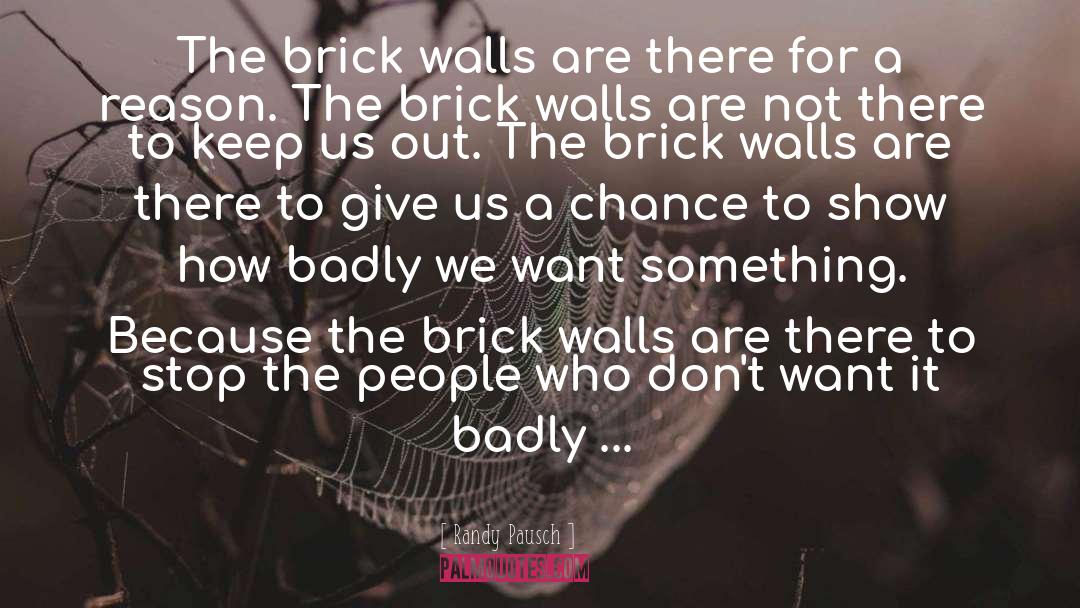 Randy Pausch Quotes: The brick walls are there