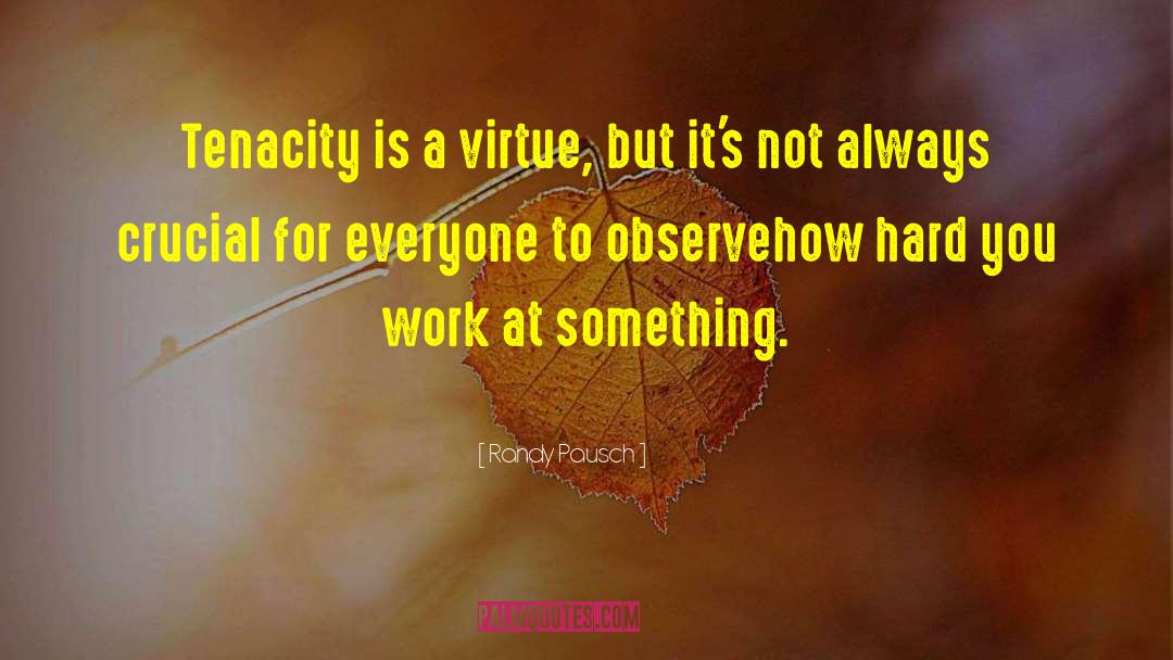 Randy Pausch Quotes: Tenacity is a virtue, but