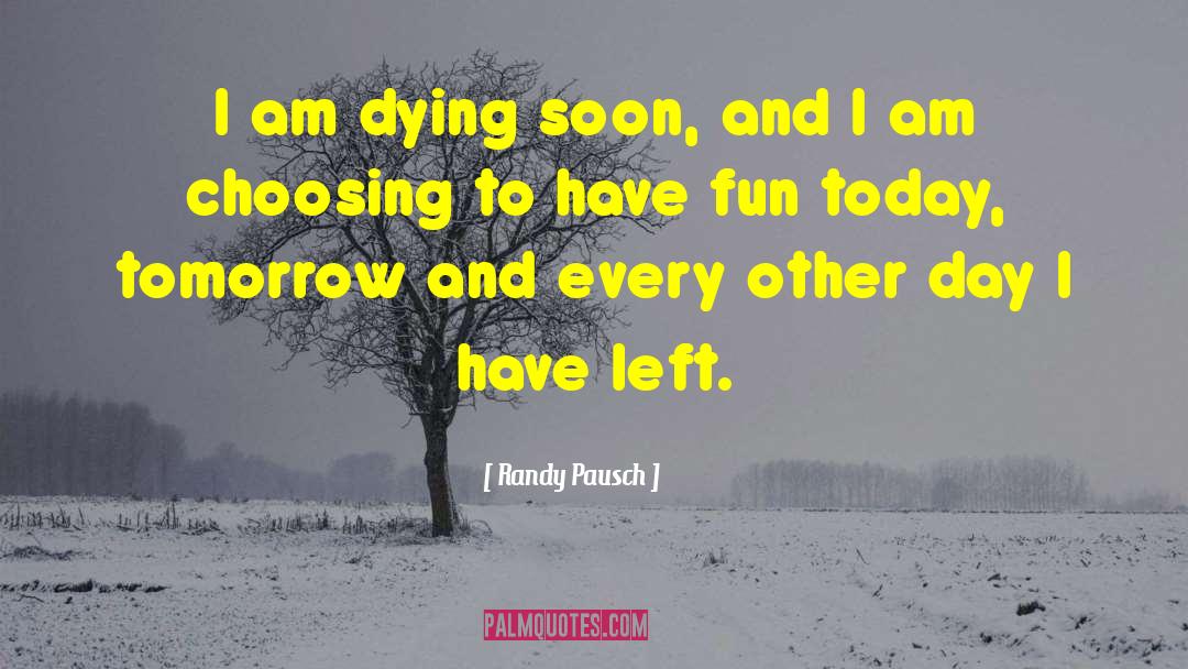 Randy Pausch Quotes: I am dying soon, and