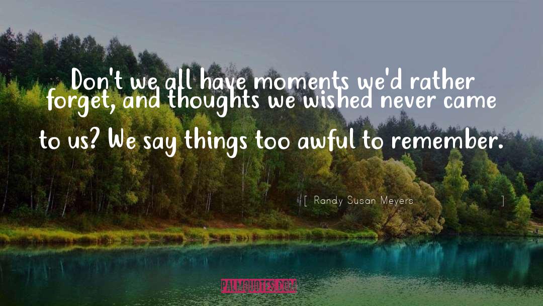 Randy Susan Meyers Quotes: Don't we all have moments