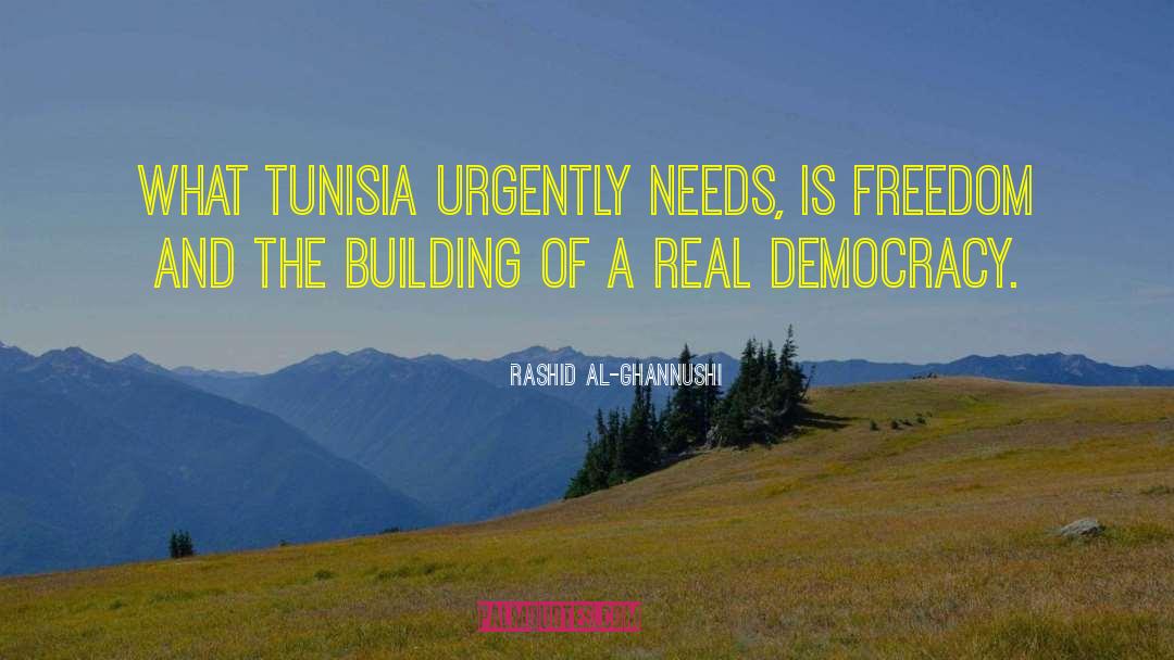 Rashid Al-Ghannushi Quotes: What Tunisia urgently needs, is