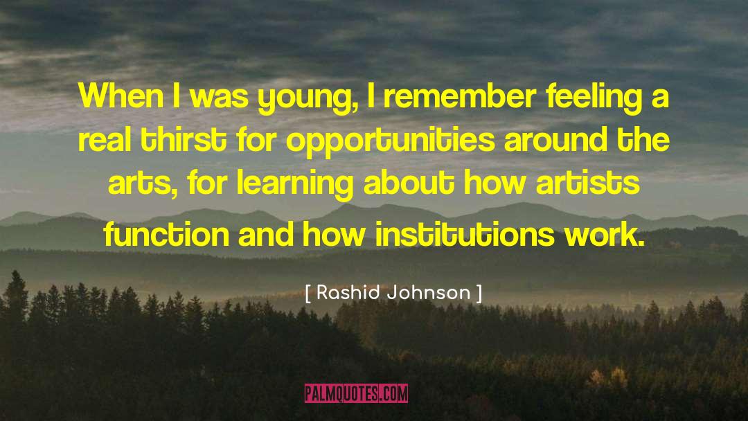Rashid Johnson Quotes: When I was young, I