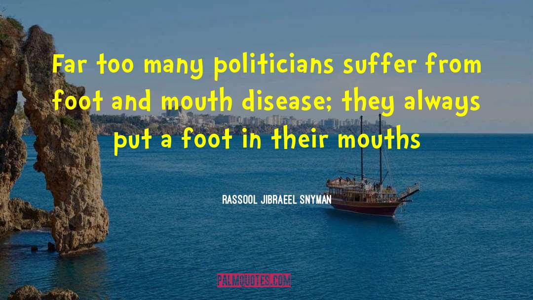 Rassool Jibraeel Snyman Quotes: Far too many politicians suffer