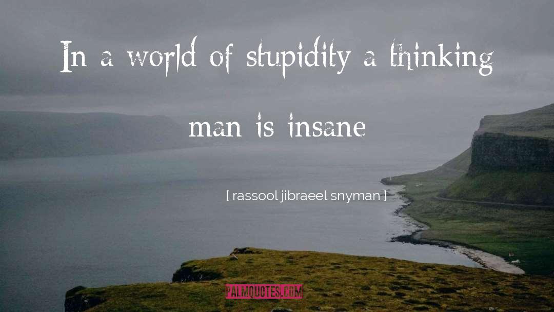 Rassool Jibraeel Snyman Quotes: In a world of stupidity