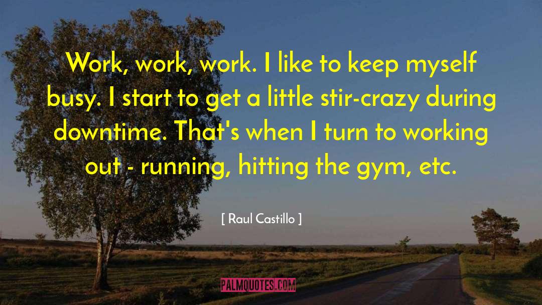 Raul Castillo Quotes: Work, work, work. I like