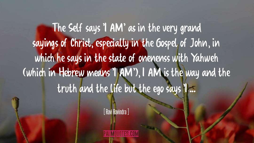 Ravi Ravindra Quotes: The Self says 'I AM'–as