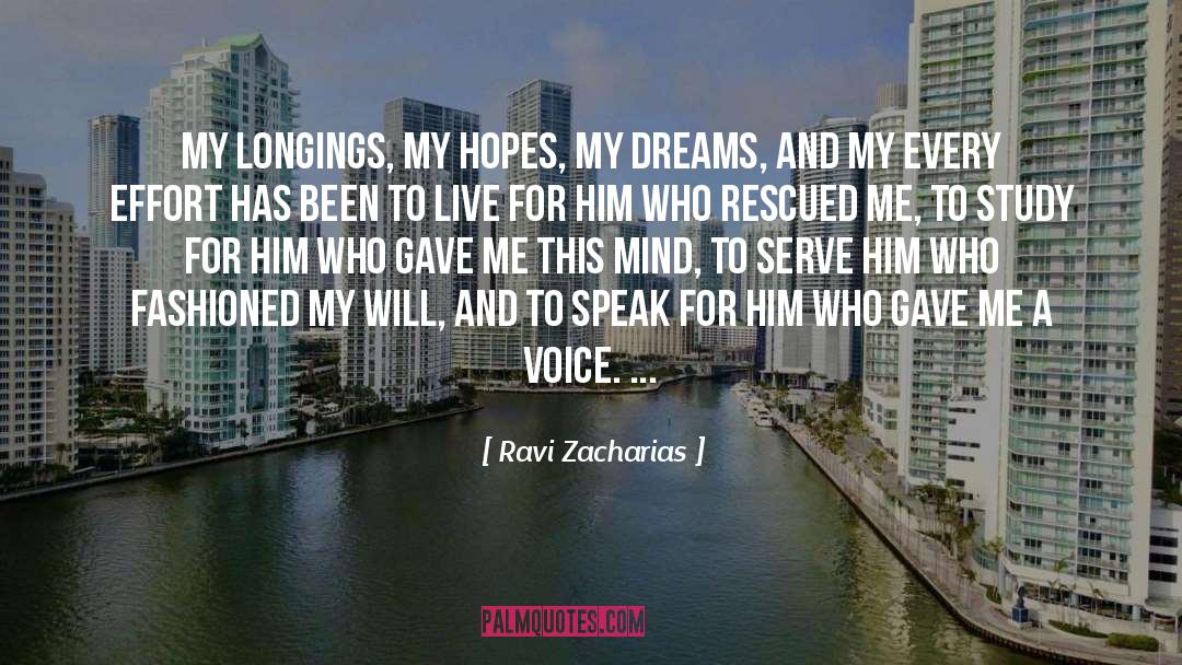 Ravi Zacharias Quotes: My longings, my hopes, my