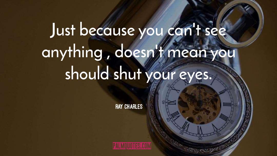 Ray Charles Quotes: Just because you can't see