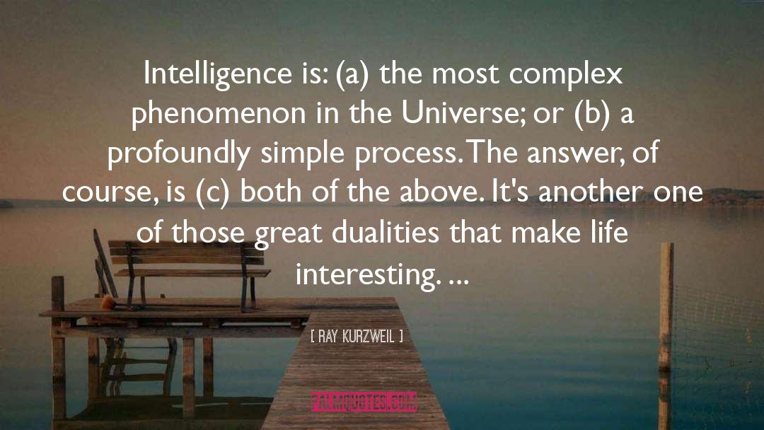 Ray Kurzweil Quotes: Intelligence is: (a) the most